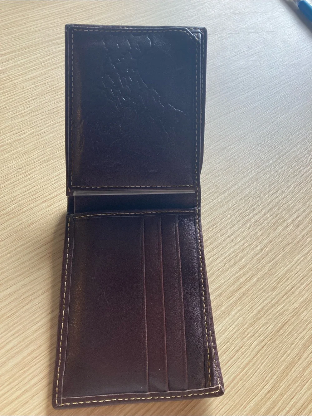H2 Leather Men's Brown Leather Wallet - Classic Bifold Card Holder